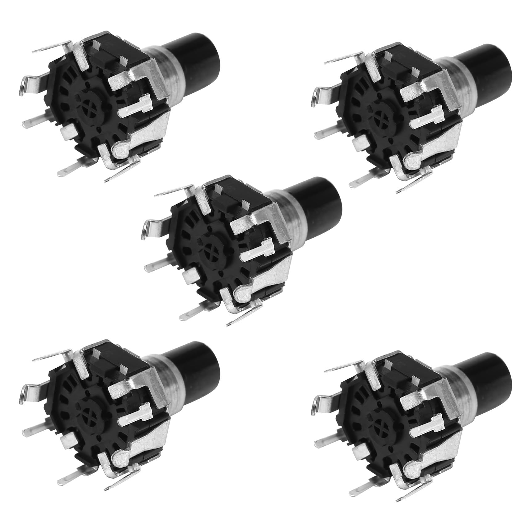5 Pièces EC12D1524403 Encodeur de Volume CD de Navigation de Voiture avec Interrupteur à Bouton-Poussoir EC12 Type Rond 30 Positions 15 Impulsions
