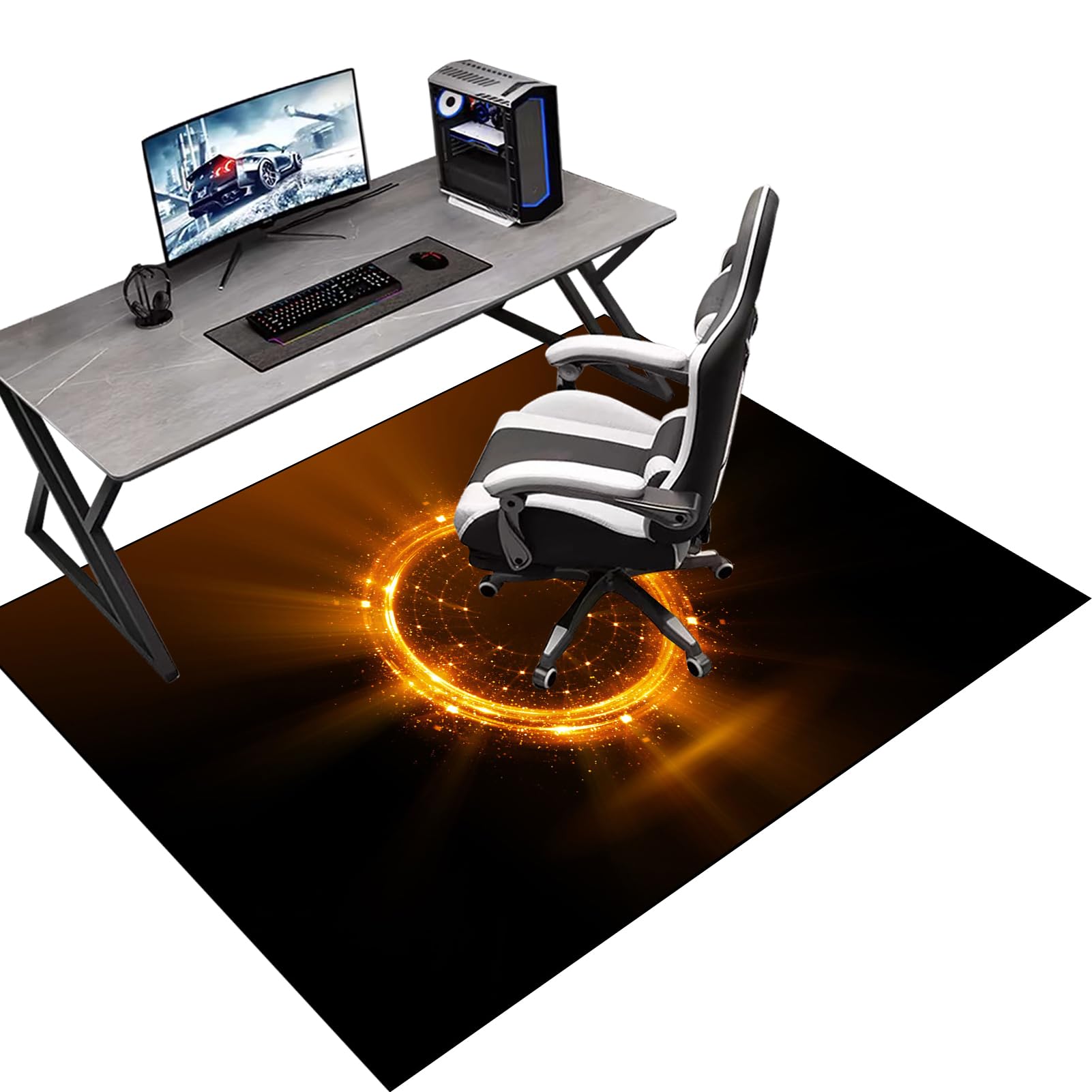 Computer Gaming Chair Mat | Office Chair Mat for Hard Floor | Desk Chair Mat | Floor Protector Mat | Carpet Protector Chair Mat for Office Home Hardwood Laminate Floor Rolling Chair 140 x 160 cm