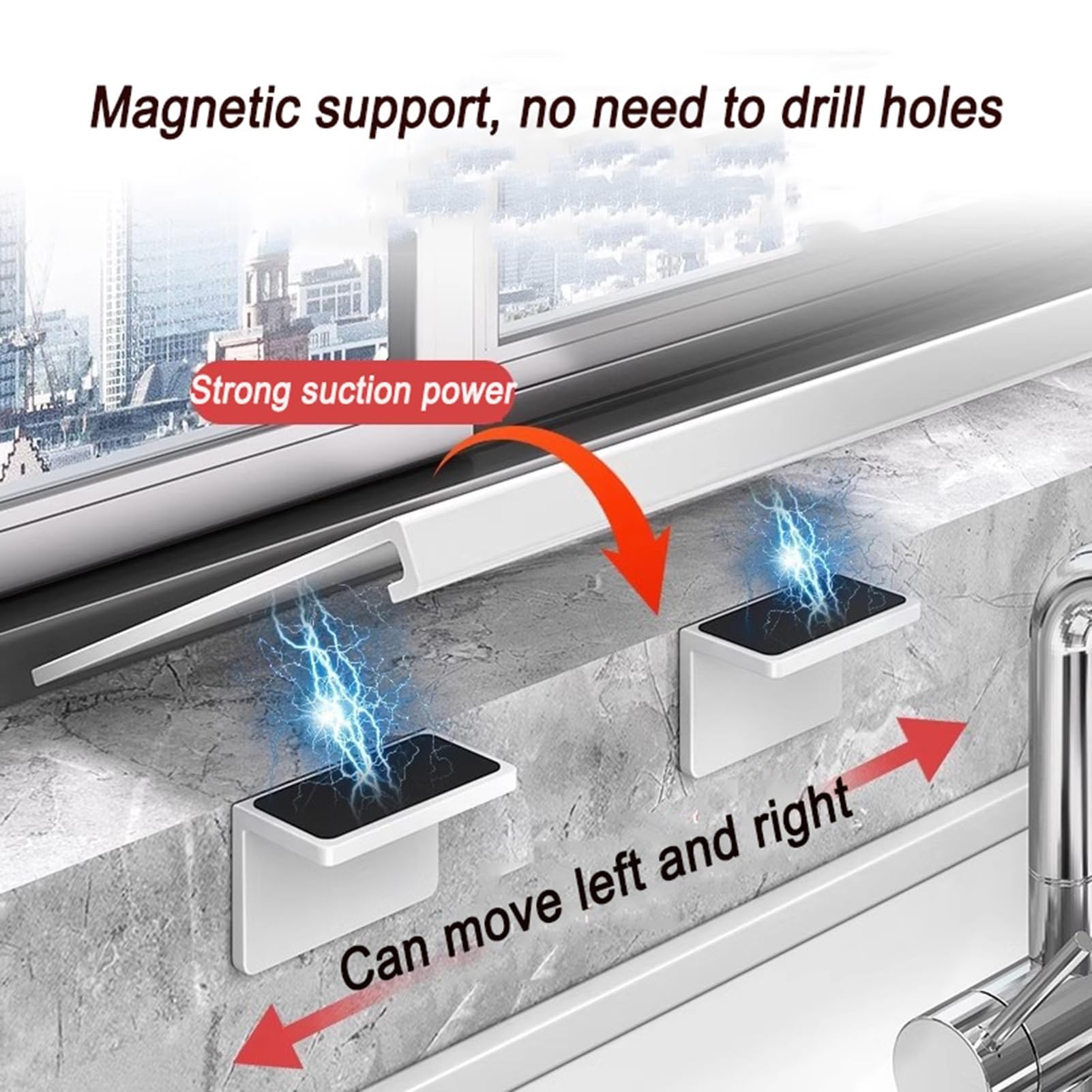 Piastra di estensione per davanzale della finestra con base magnetica, design resistente in acciaio al carbonio per una facile installazione