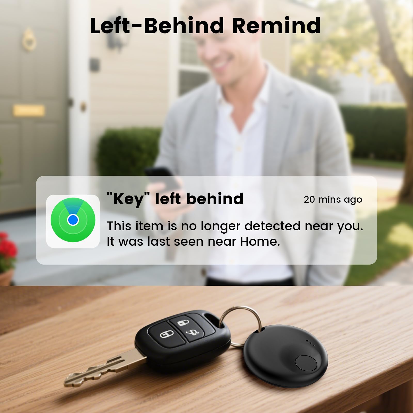 Confezione da 4 targhette tracker – Confezione da 4 per Android e iOS Find My App, Bluetooth Tracker compatibile sia con Google Find Hub che Apple Find My App, Trova oggetti per chiavi, portafogli