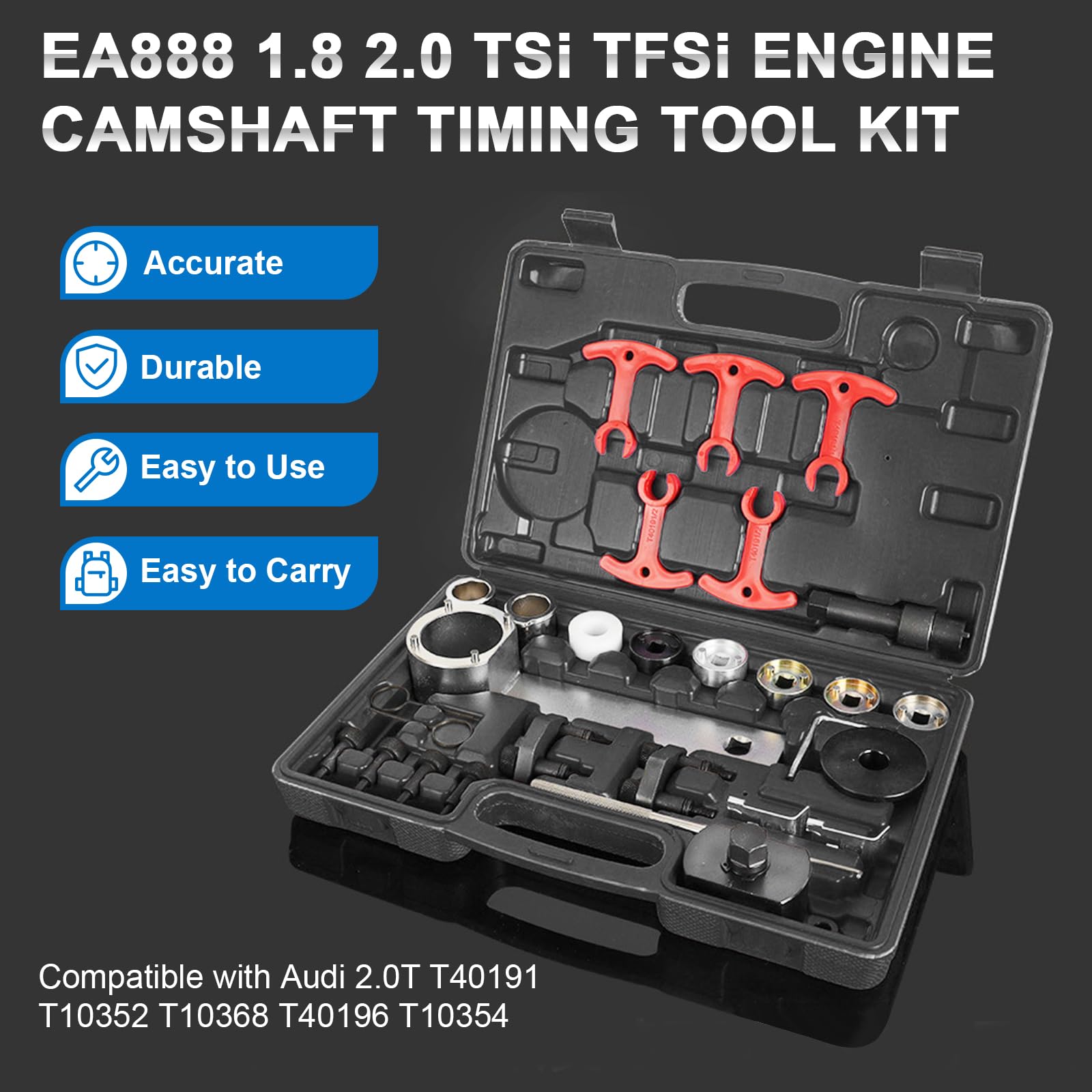 LIROPAU Conjunto de Herramientas de Sincronización del Motor EA888 1.8 2.0 TSi TFSi Motor Árbol de levas Herramienta de sincronización del cigüeñal TFSI T40191