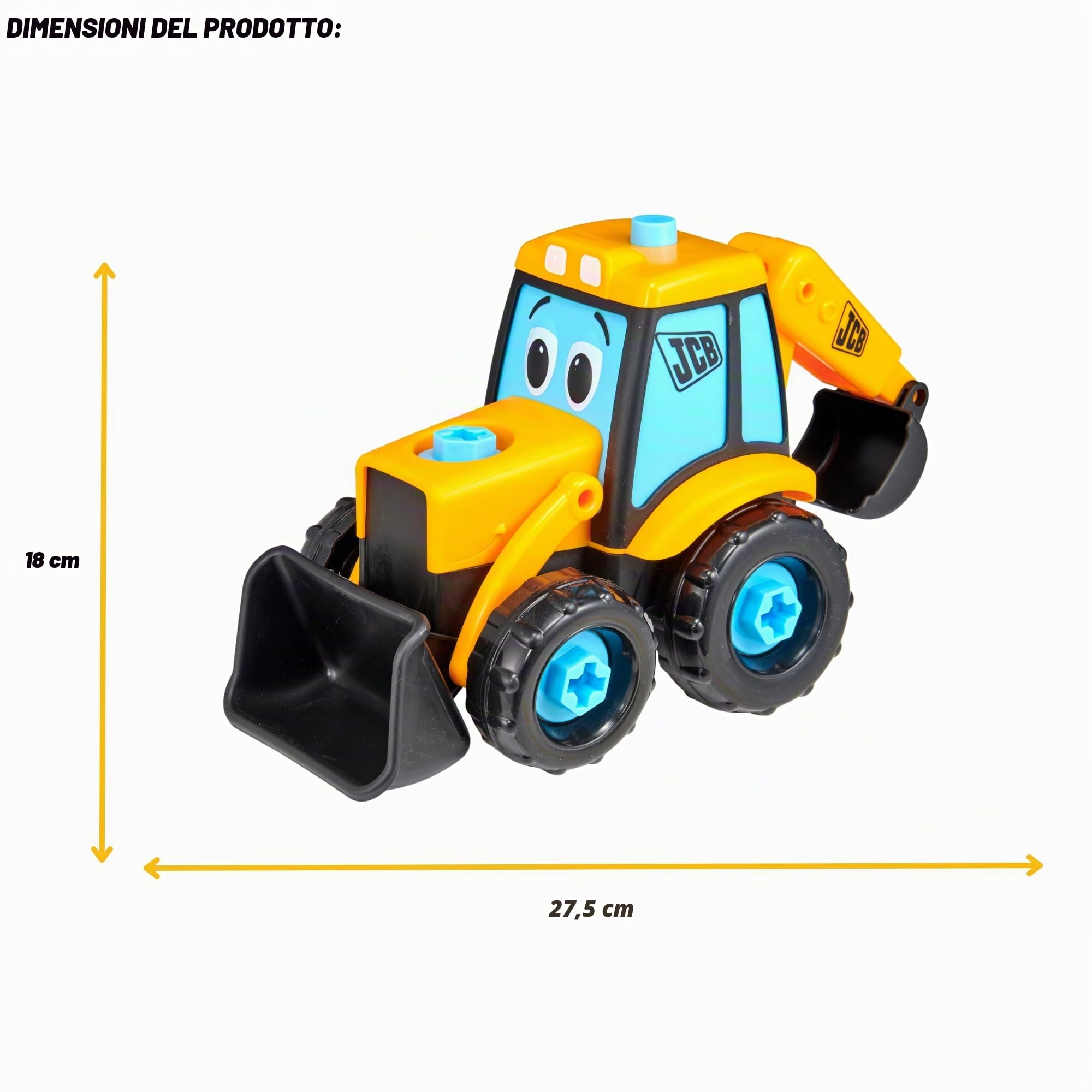 Teamsterz Il mio primo camion JCB Take Apart Joey Digger | Giocattolo Trapano a batteria e Giocattolo da costruzione rimovibile | Set di escavatori da costruzione da 16 pezzi | Età 18M+