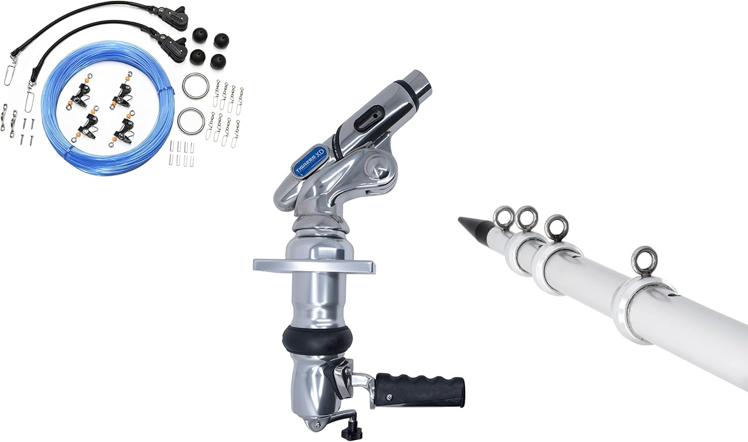 Tigress XD Crank Mount 18' Outrigger System, Crank Top Mount System Featuring Tigress Track Telescoping Center Riggers and Pro Series Double Rigging Kit