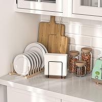 Vista 3 de Servilletero para mesa, dispensador de servilletas de pie de hierro de madera para mesa de comedor, granja, cóctel, picnic, soportes de madera