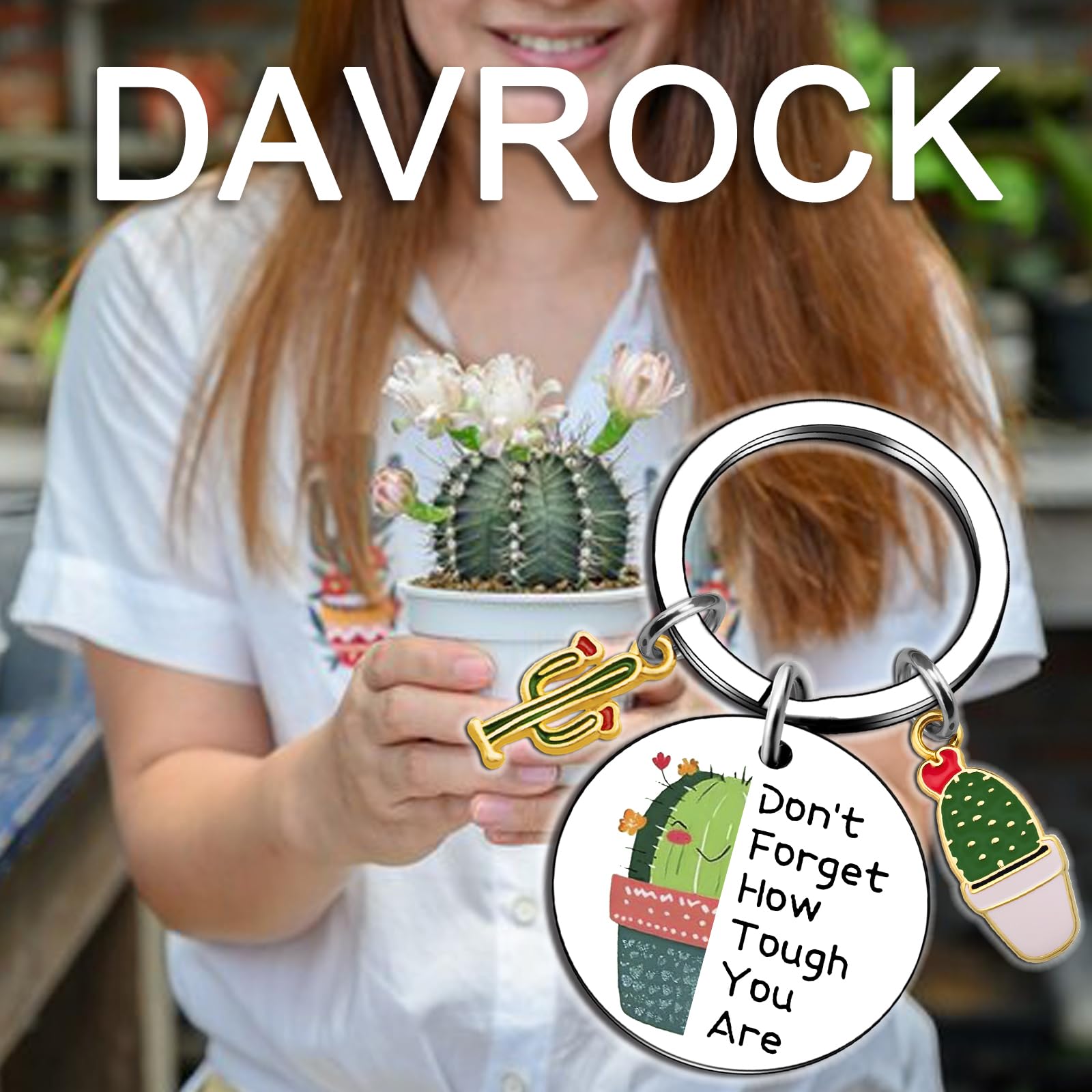 Cactus Gifts Plant Lover Gifts for Women Plant Keychain Arizona Gift Cactus Decor Succulent Gift Encouragement Keychain For Women Succulent Decor