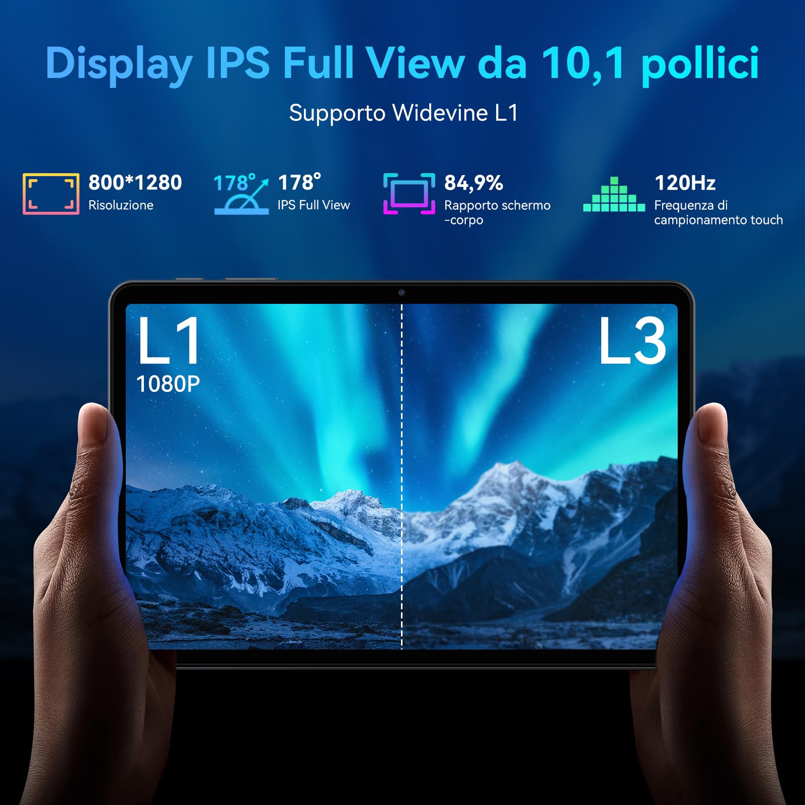 TABWEE 2026 Android Tablet 10 Pollici, 12GB RAM + 128GB ROM (TF 2TB) | Tablet Economico Adatti ad Anziani, Bambini e Studenti, Widevine L1, 6000mAh, WiFi 5G & BT 5.0
