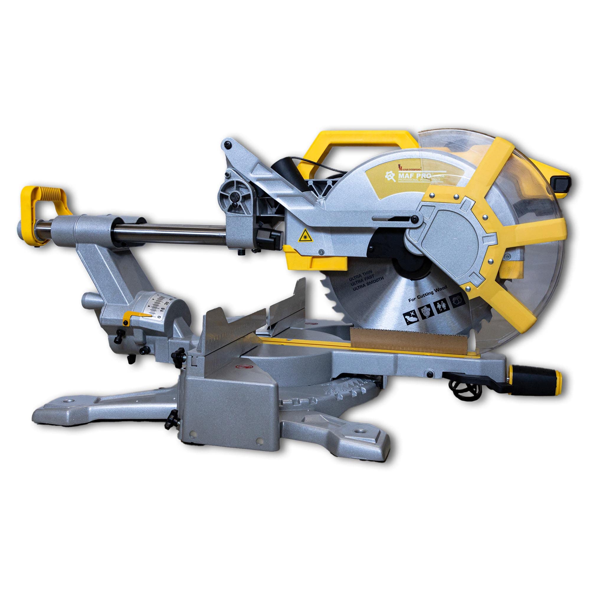 Malfah Sliding Mitre Saw 2400W 12 Inch with TCT Blade 5000 RPM (Induction Motor) for Wood Working, Aluminium Cutting, Moulding, Trim Work, Rafters MMS240018 MAF PRO-image-47