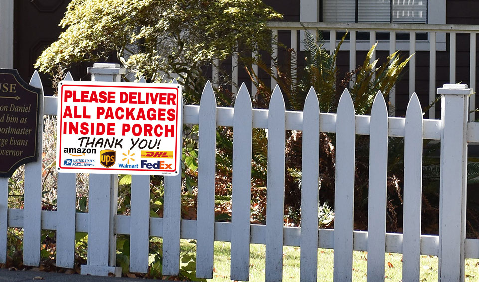 Amazon.com: Please Deliver All Packages Inside Porch,Delivery Sign