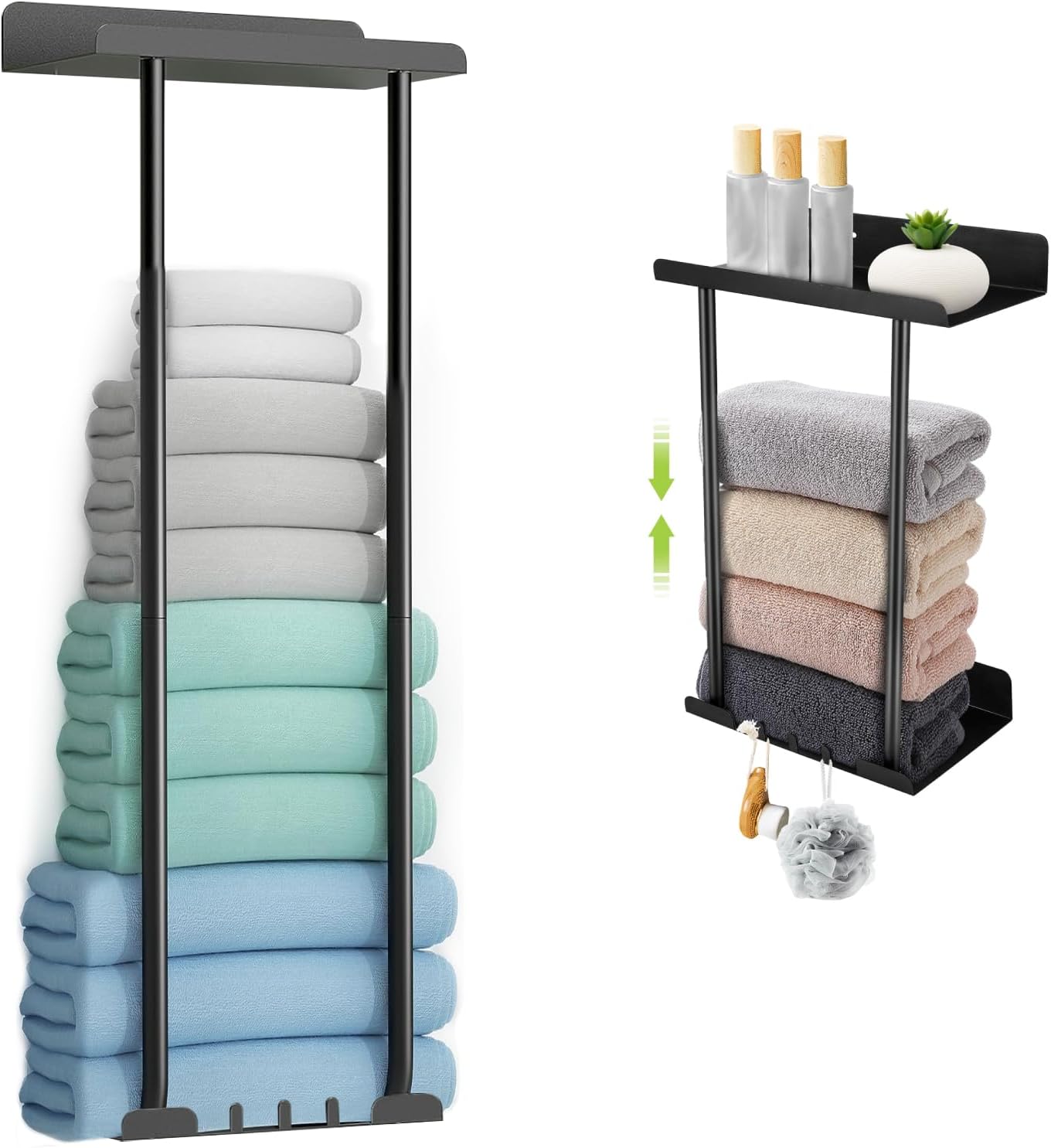 Towel Rack Wall Mounted, Towel Storage Wall Mounted, 75cm Bathroom ...