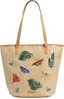 Vera Bradley Women's Straw Bucket Tote Bag
