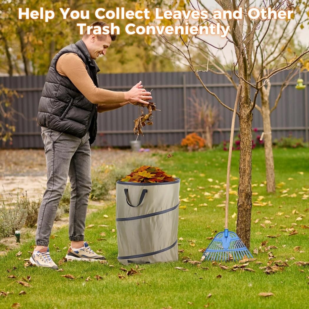 2-Pack Yard Waste Bags, 18.1 X 27.6-Inch Reusable Outdoor Trash Containers, Ideal for Camping, Toy Storage, Lawn Clean-Up