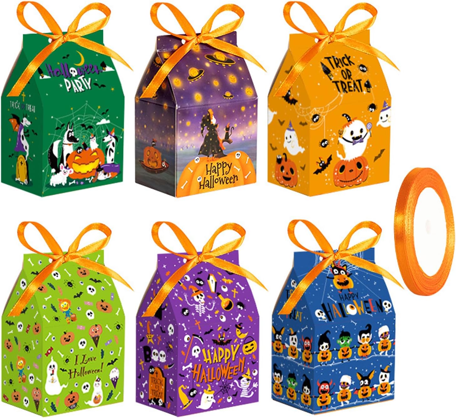 24 pcs Halloween Candy Boxes Halloween Paper Bags Trick or Treat Bags
