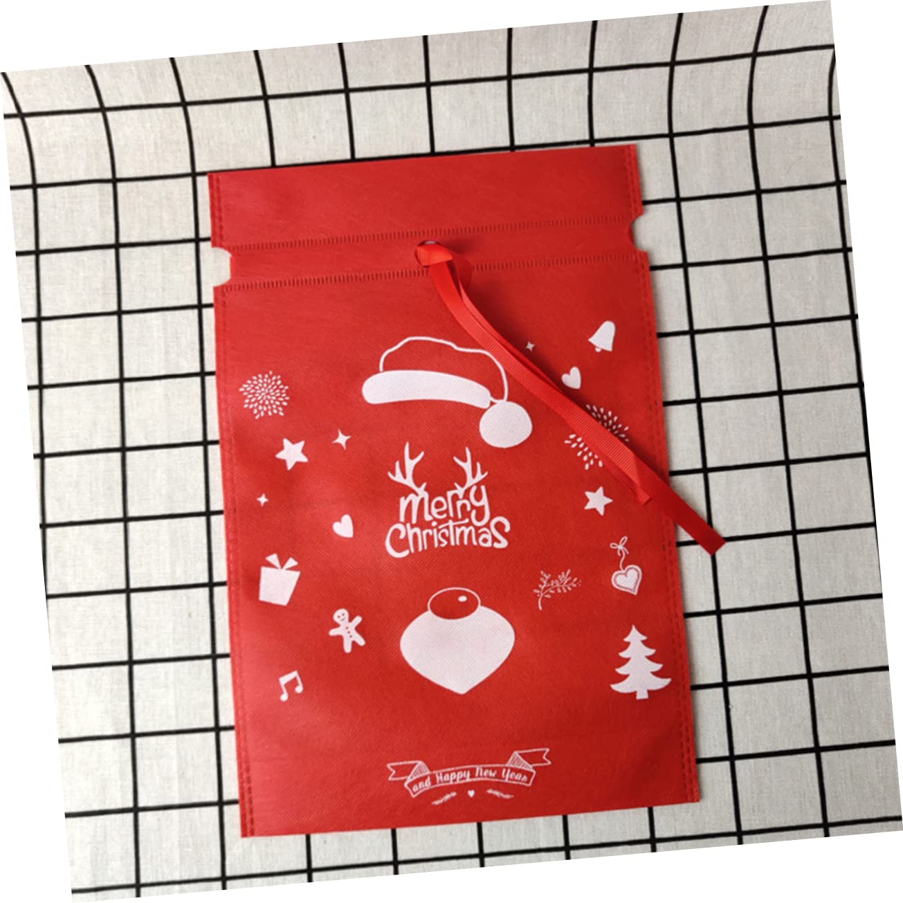 ABOOFAN 2 Set 12 Pz Borsa Morbida Sacchetto di Caramelle con Nastro Sacchetti di Biscotti di Natale Sacchetti di Caramelle Natalizie Borsa Regalo di Natale Natalizia Coulisse Stoffa