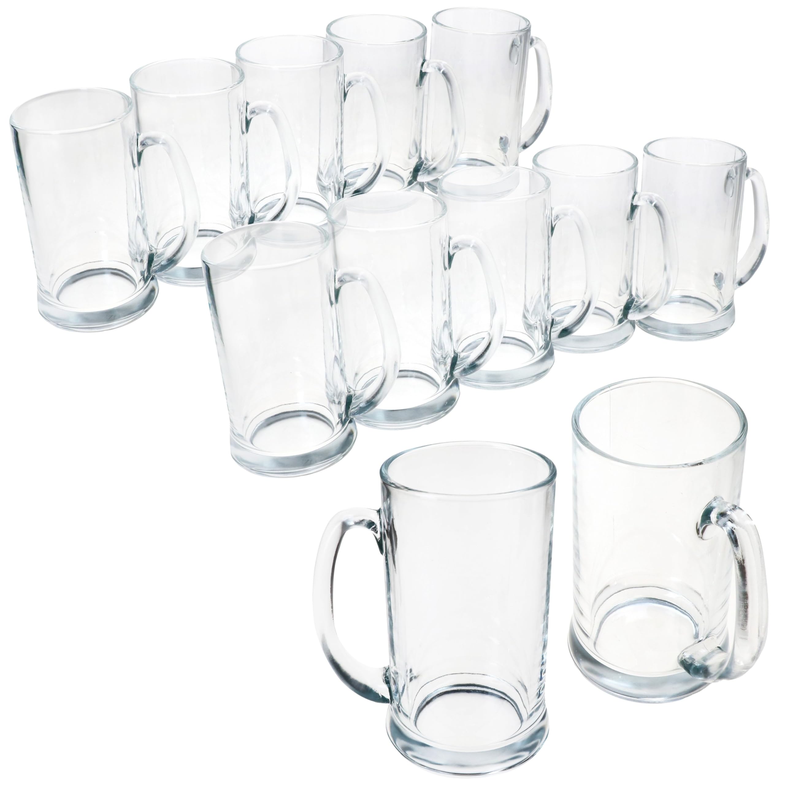 MamboCat Viva zestaw 12 kufli do piwa I 0,5 l, wysokość 16 cm I dla 12 osób I Szklane kufle do piwa z uchwytem I przezroczyste szklanki do piwa 500 ml I Szelki do piwa na imprezy