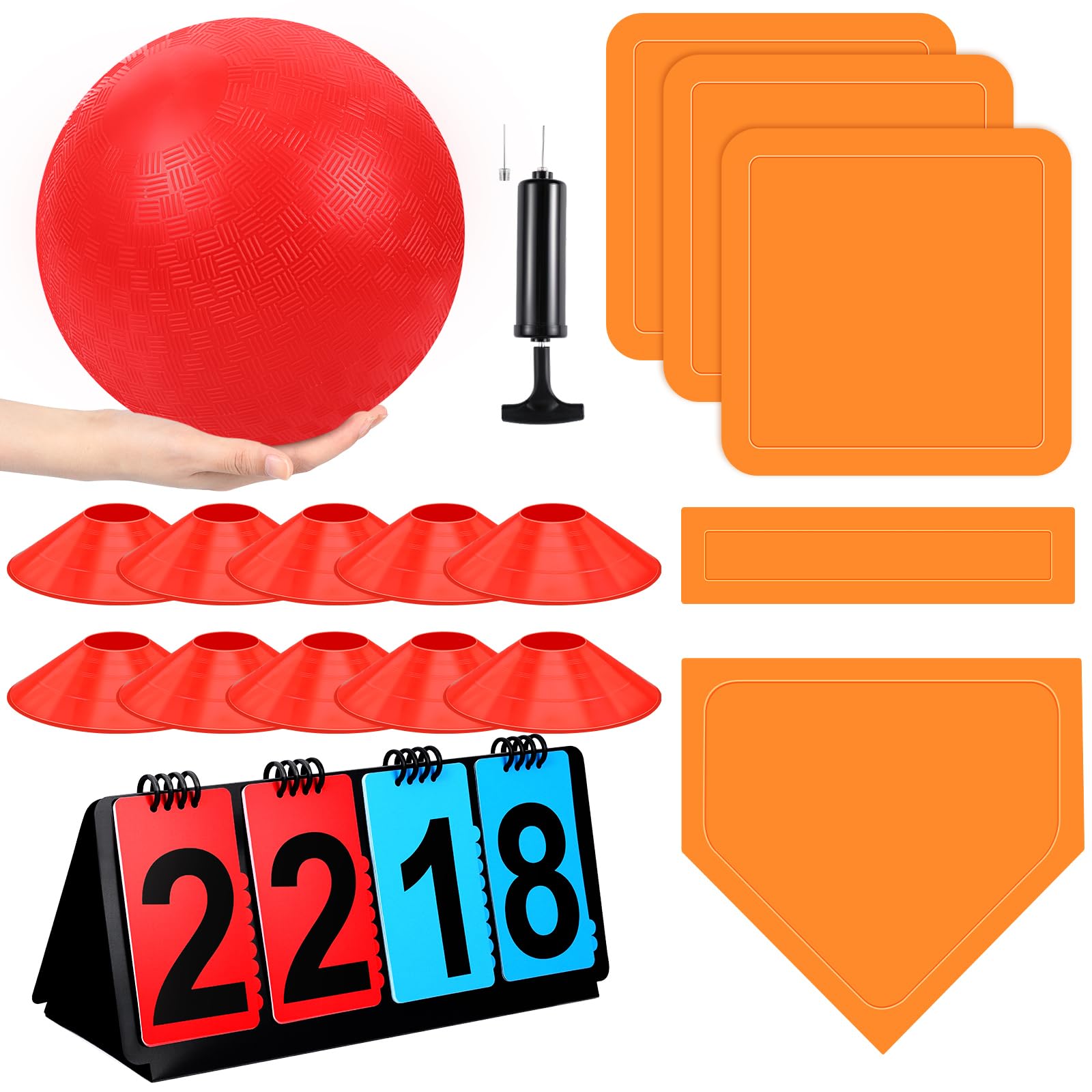 Amazon.com: Jenaai 18 Pcs Sports Kickball Set Includes Playground