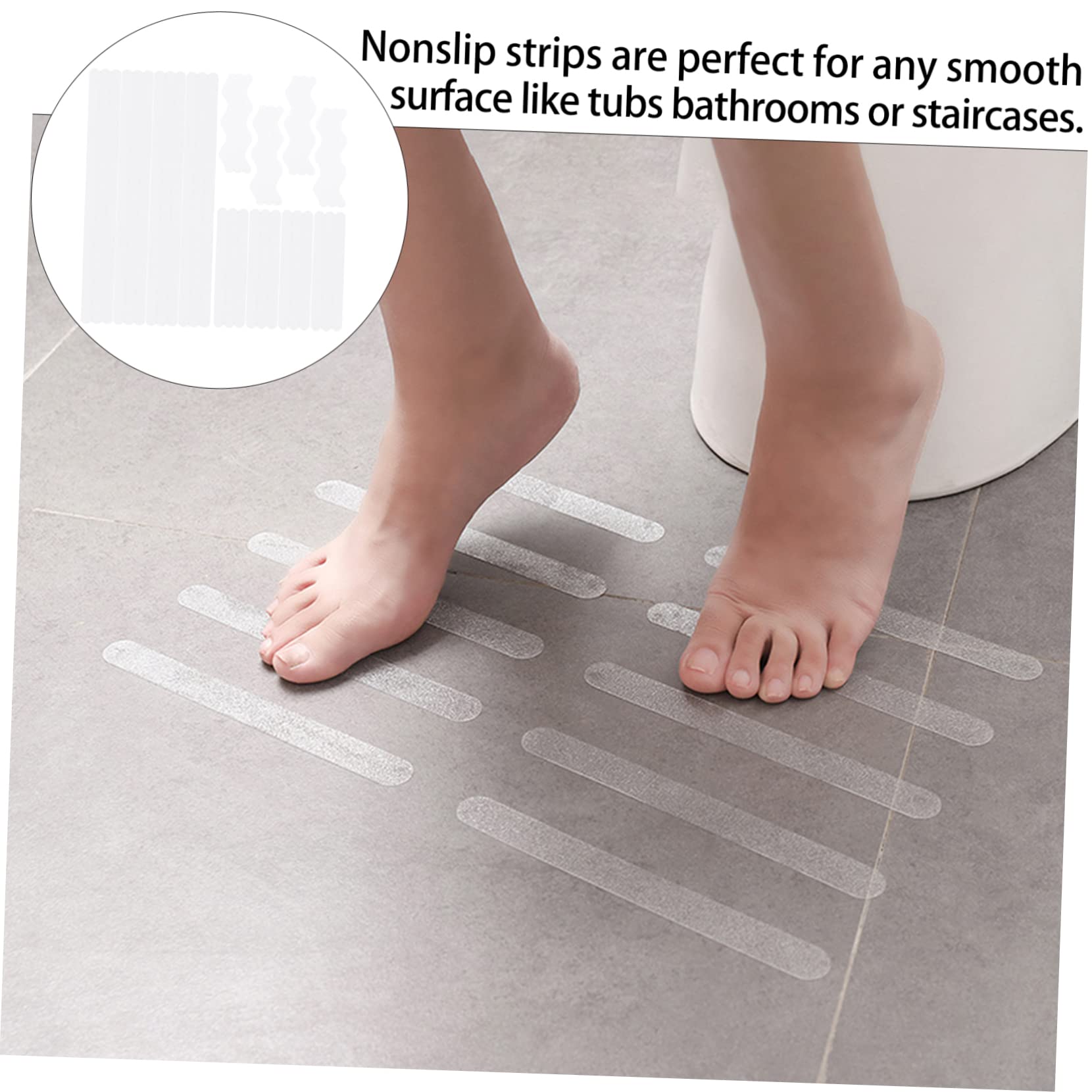 Mipcase 3 Set Strisce Antiscivolo per Bagno Adesivi Utili per Scale 48 Pezzi * 3