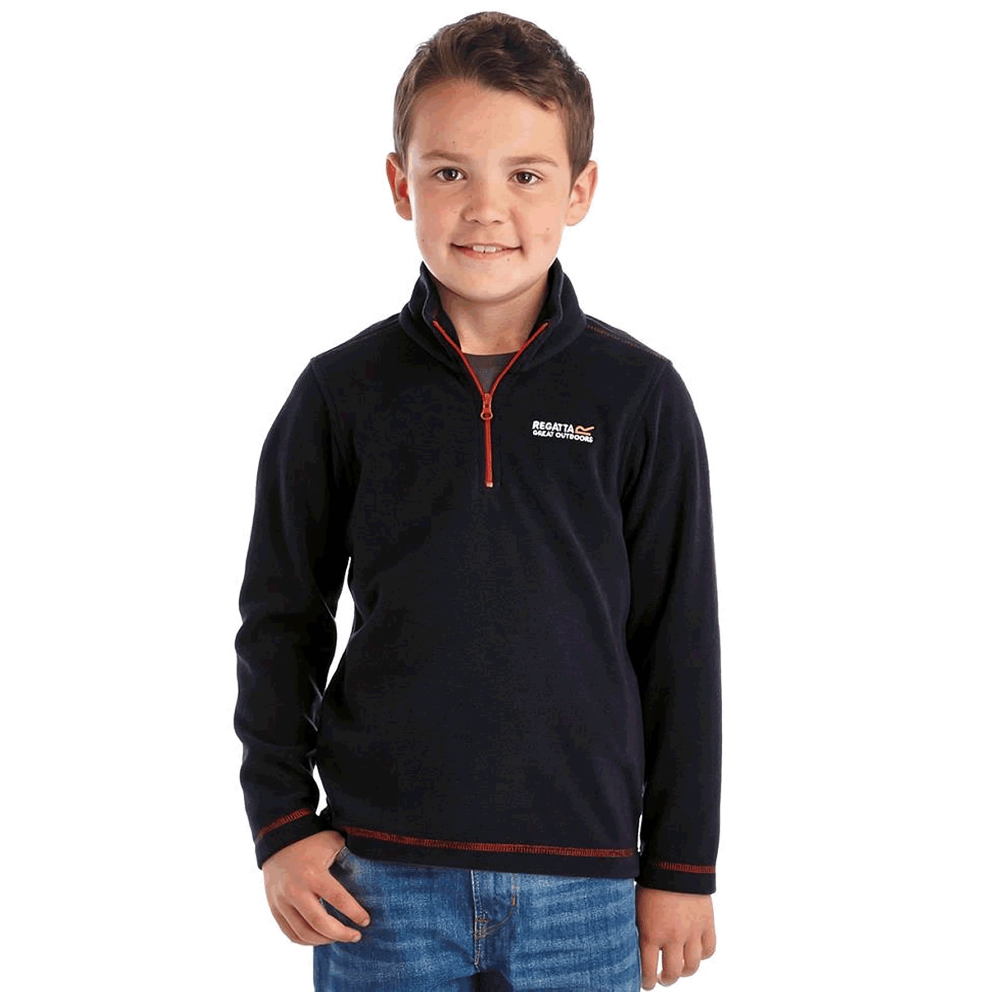 Regatta (11-12Yrs, ) Kids Loco Half Zip Mini Stripe Outdoor Pullover Fleece Grey