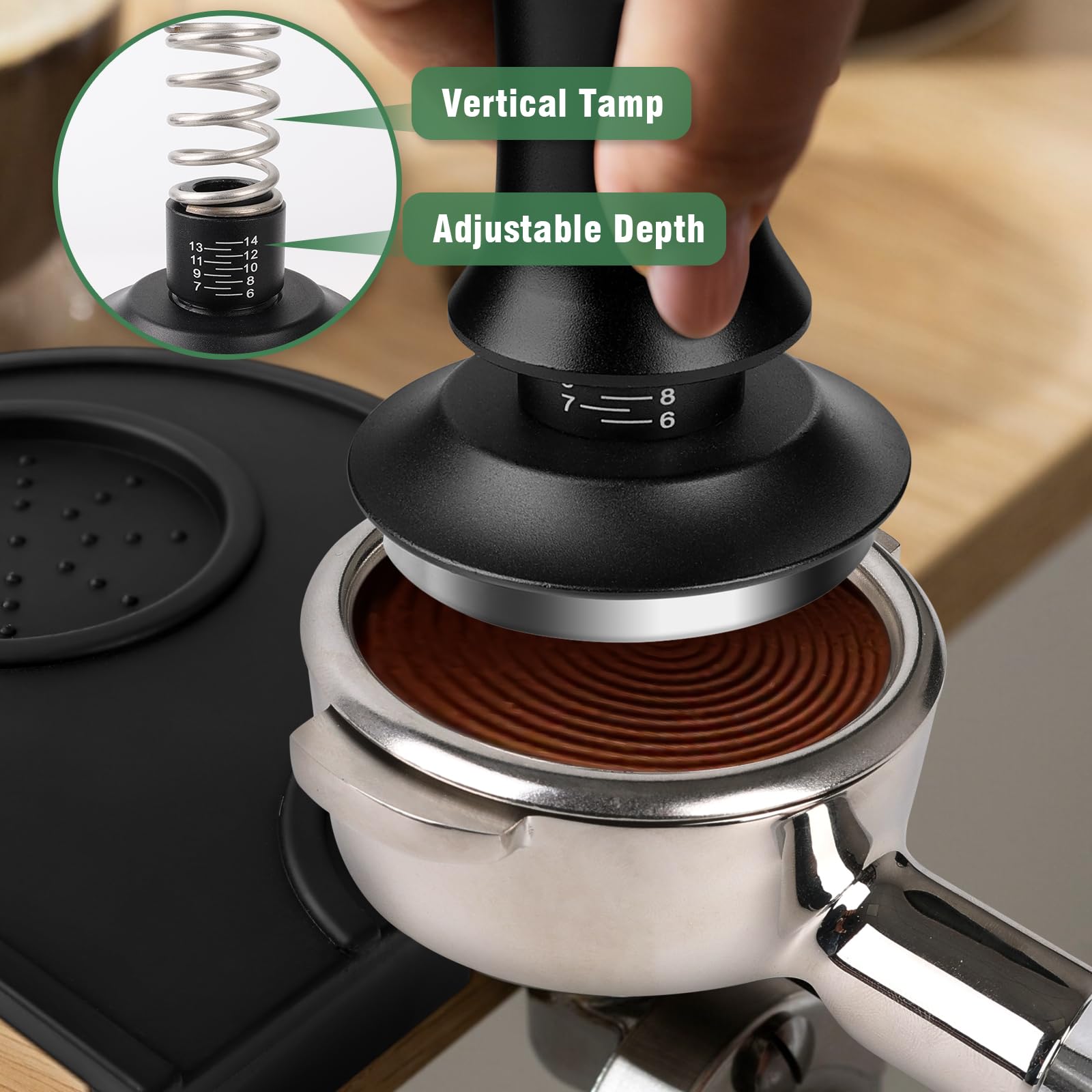 Kit Barista Pour Espresso - Tamper Calibré 51mm, Outil WDT, Anneau De Dosage, Tapis En Silicone - Pour Porte-filtre 51mm