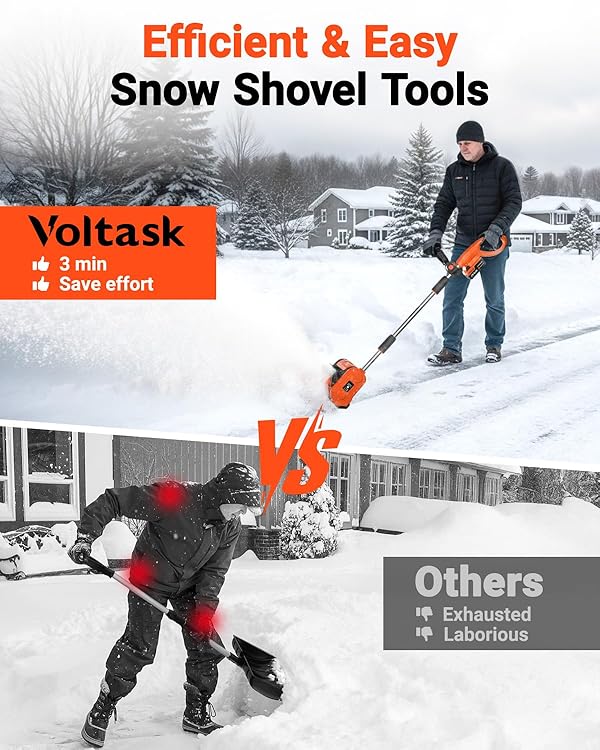 VOLTASK Cordless Snow Shovel - 24V | 11-Inch | 4-Ah Cordless Snow Blower, Battery Snow Blower with Adjustable Front Handle (4-Ah Battery & Quick Charger Included) by VOLTASK - Image 3