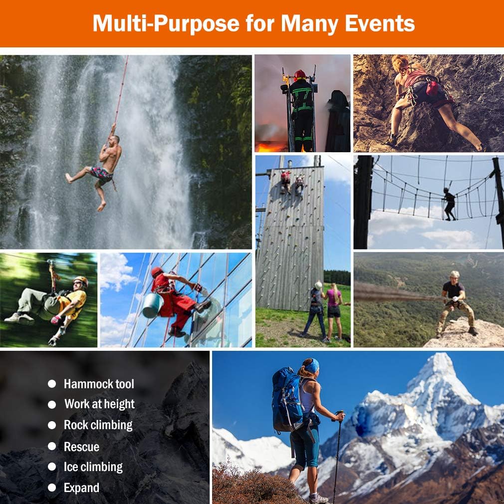 NewDoar Rope Grab Ascender 15KN Riser Adjuster Fits 9mm-12mm Rope for Rocking Climbing Protection Rescue : Sports & Outdoors