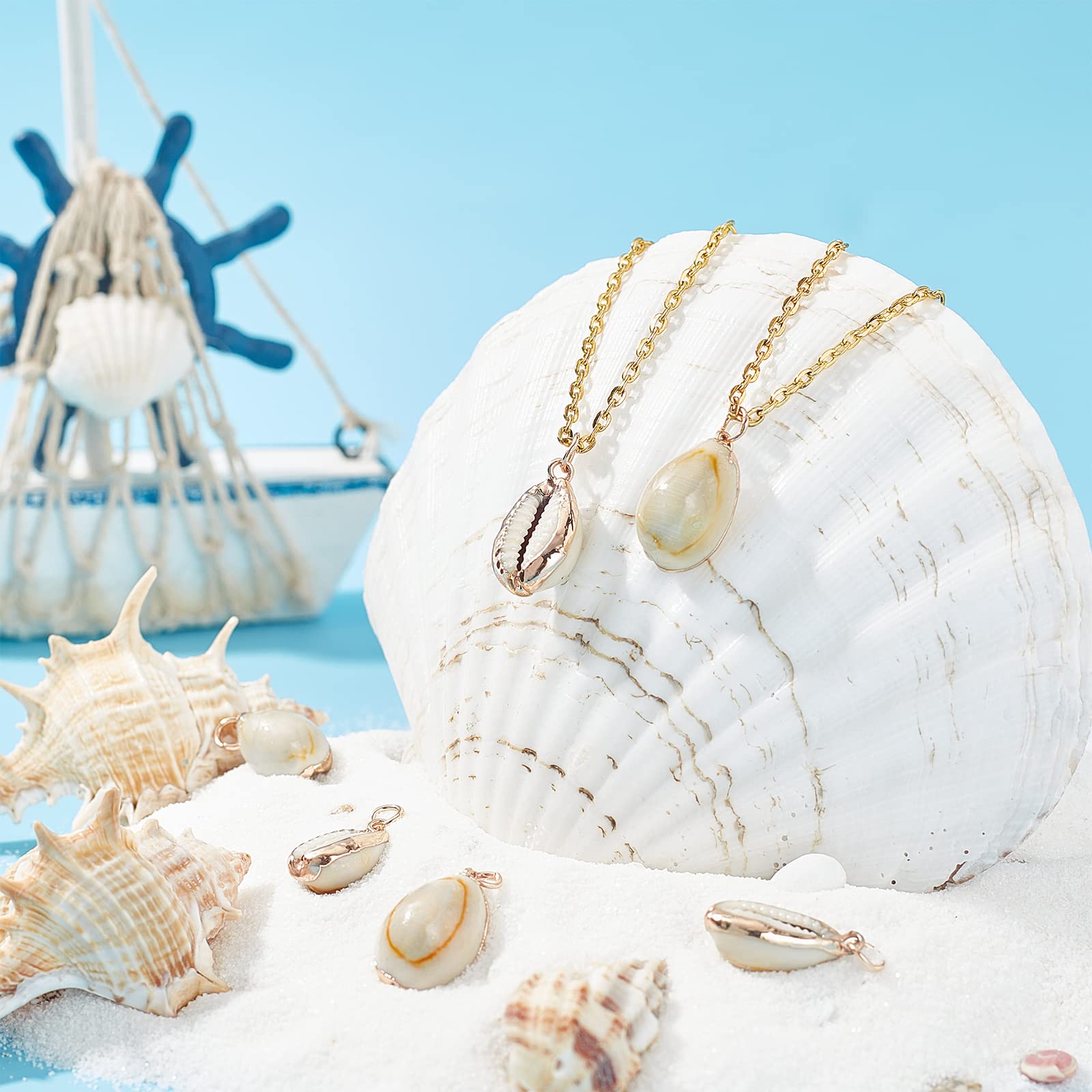 Conchiglia placcato oro naturale conchiglia conchiglia blu capesante ciondolo gioielli da te bracciale vento carillon per le donne e gli uomini| Alibaba. com