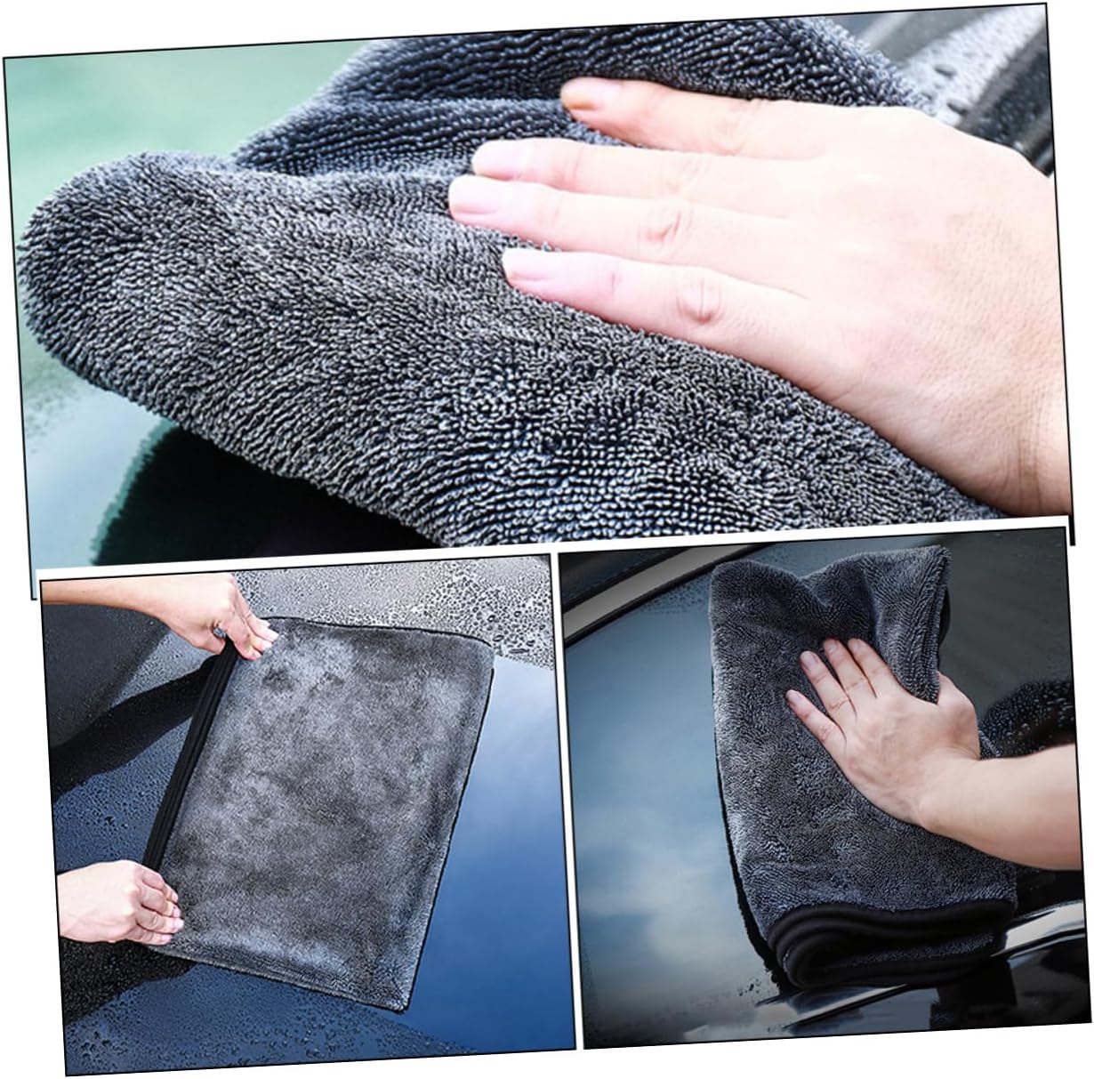 Super Absorbent Car Washing Towel 30x40cm Microfiber Cleaning Cloth for Auto Exterior Drying and Streak-Free Car Care