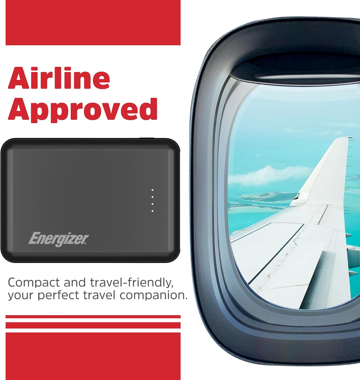 Energizer 5000mAh Portable Charger USB-C Output Power Bank Lightweight Battery Pack Compatible with iPhone, Samaung Galaxy, iPad, Android Smartphones etc_UE5010C