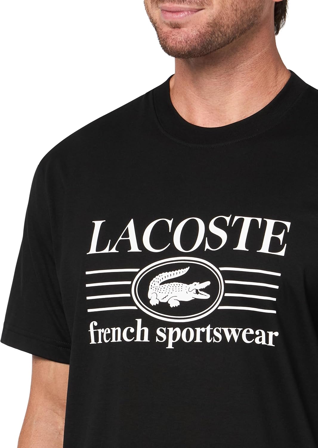 Lacoste Mens Crew Neck Short Sleeve Classic Fit Branding T-Shirt - Image 3