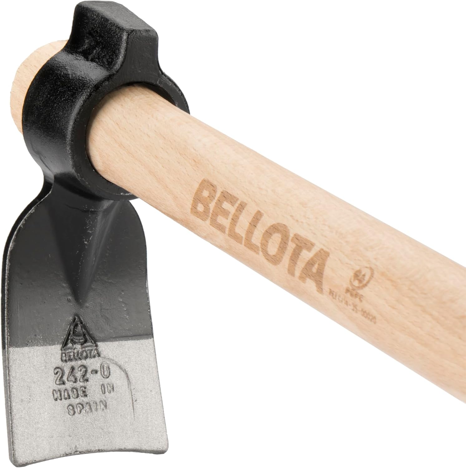 Bellota HOE2420W335P Forged Hoe for Planting Flowerbeds and Rockery Areas, with Wood Handle and Anti-Twist System.