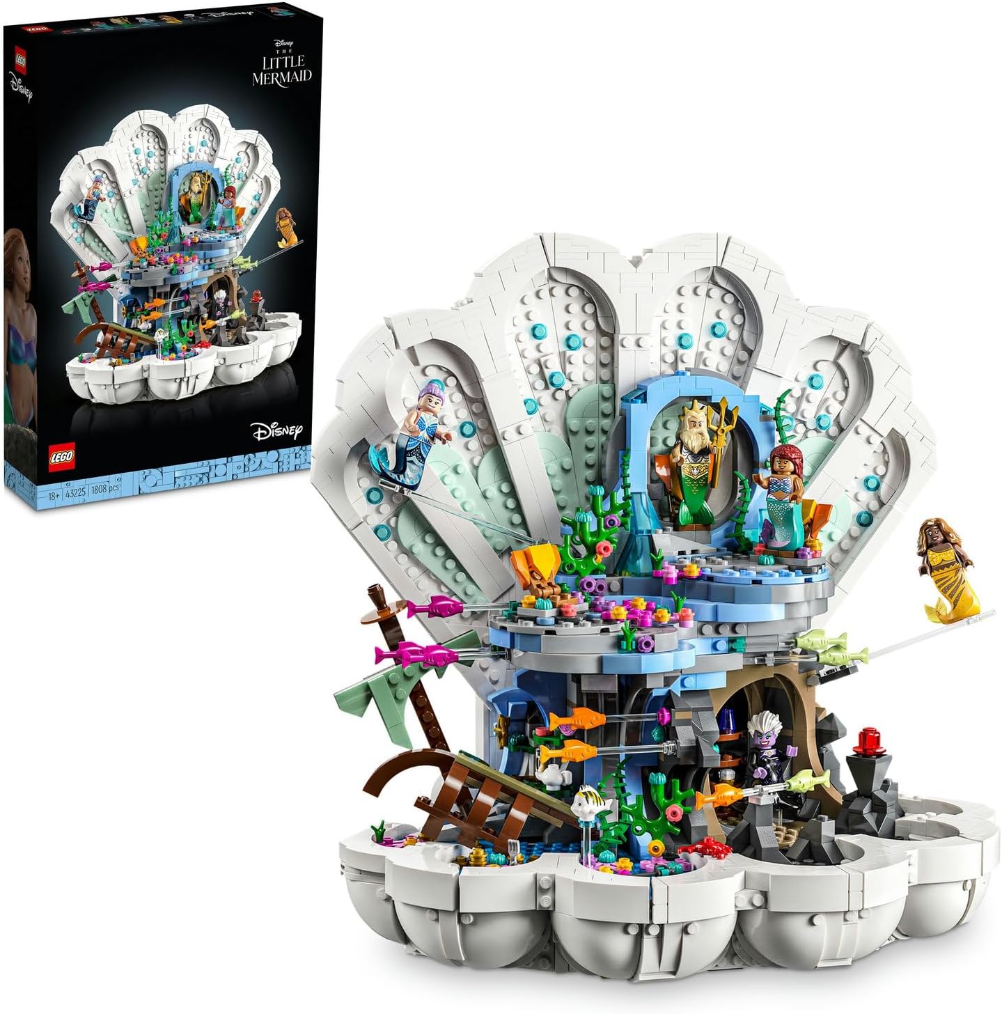LEGO | Disney Küçük Deniz Kızı Kraliyet İstiridyesi 43225 – 18 Yaş ve Üzeri Yetişkinler için Film Esintili Koleksiyonluk Model, Yaratıcı ve Dekoratif Hediye Fikri (1808 Parça)