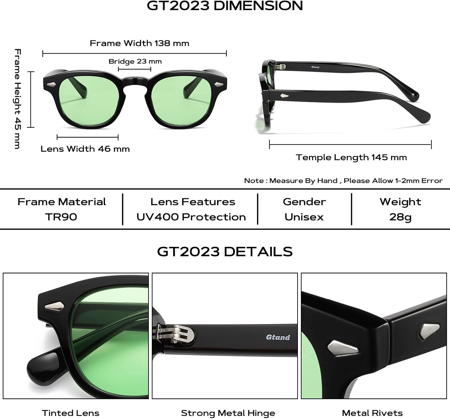 Gtand Unisex Vintage Retro Round Style Tinted Sunglasses For Men Women Fashion Circle Sun Glasses 46mm - Image 5