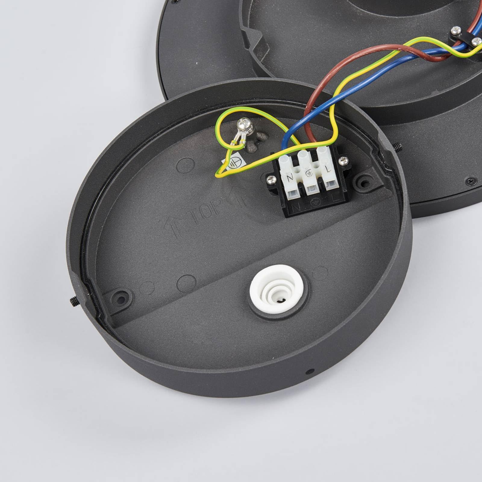 Lucande Plafoniere LED con sensore di movimento (Moderno) colore Nero, in Alluminio lampadina inclusa lampada da esterni per giardino terrazzo balcone e casa plafoniera
