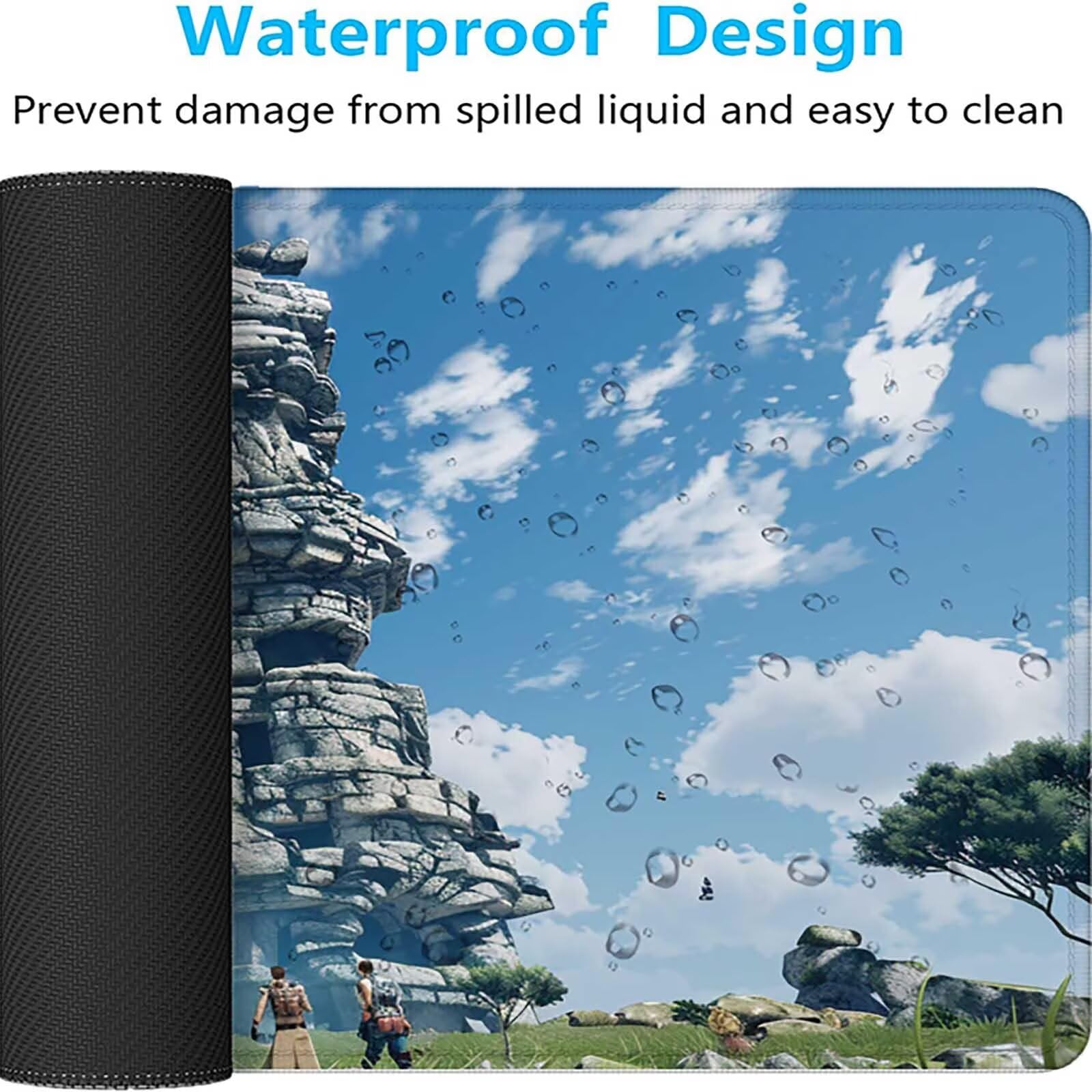 Estructura Molecular Alfombrilla Ratón 1500x800mm Alfombrilla Escritorio Azul Mouse Pad con Bordes Cosidos Impermeable Base de Goma Antideslizante Tapete Rato Escritorio para Oficina, Regalo O-P