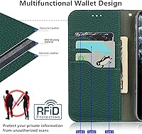 Vista 41 de iCoverCase Funda tipo cartera compatible con iPhone 13 Pro Max con ranuras para tarjetas, funda magnética de piel auténtica con bloqueo RFID, Naranja