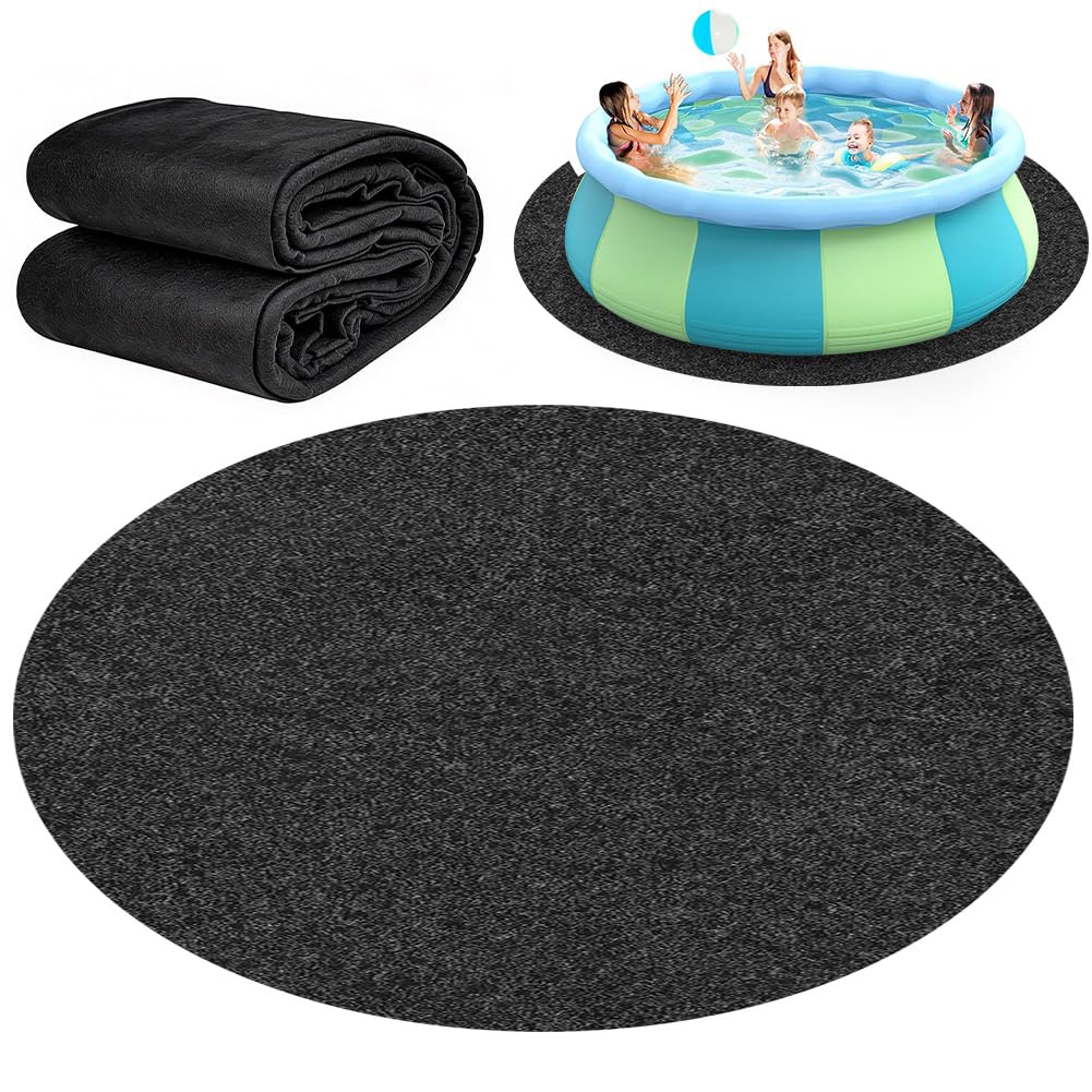 CEWROM Lona de suelo redonda para piscina, base antideslizante para piscinas y jacuzzis, robusta, fácil de colocar, ideal para exteriores, prolonga la vida útil del revestimiento (370)