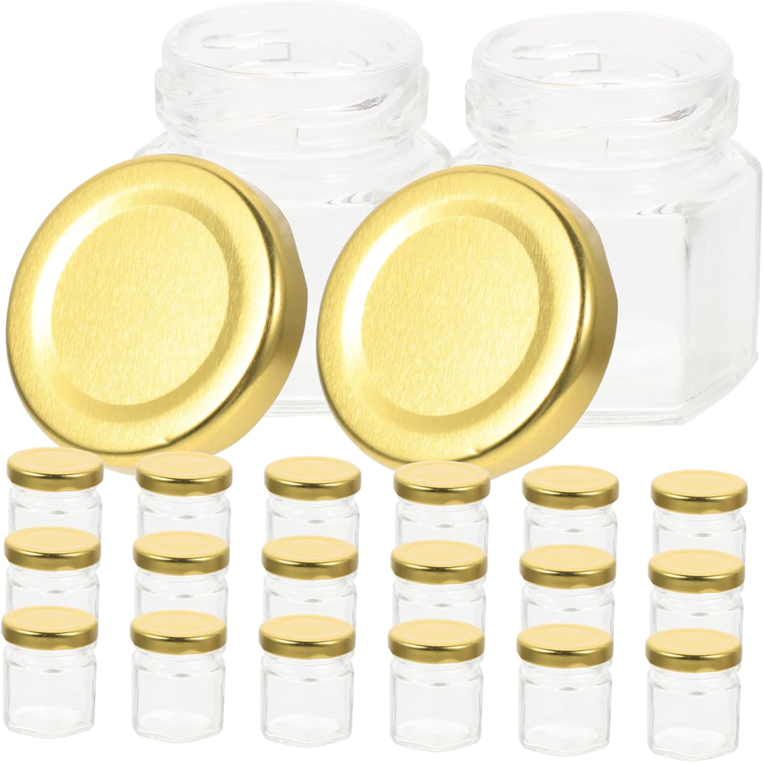 Zerodeko 20pcs Glass Honey Dispenser Lid Airtight Storage Jars for Honey and Jam Containers for Kitchen Organization Each Caps