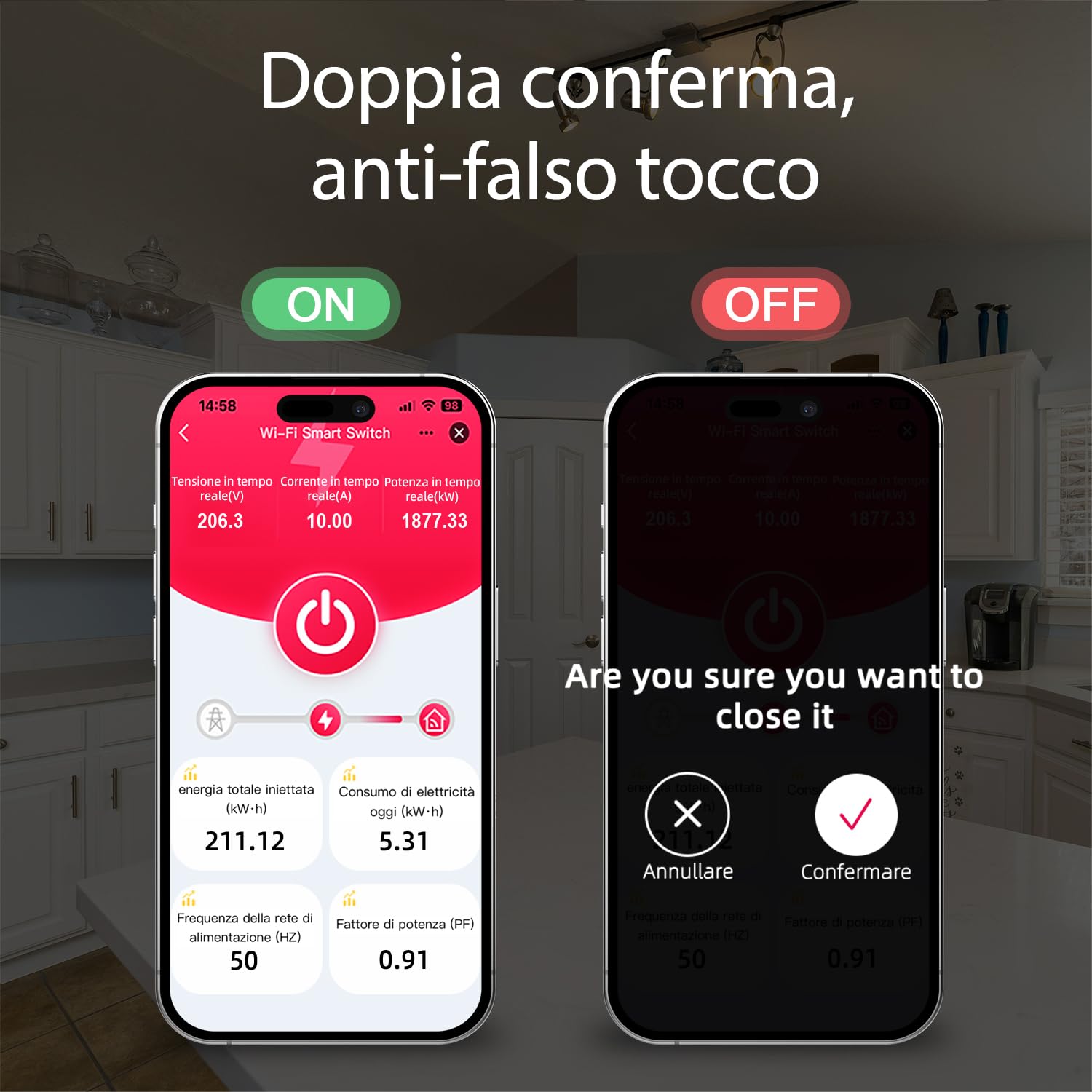 Tongou Interruttore WiFi 2P 18 mm | 16 A WLAN Smart Relè Interruttore con doppia separazione | con misurazione del consumo di energia | App Smart Life | Alexa