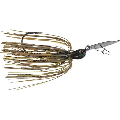 Strike King Tungsten Thunder Cricket Vibrating Swim Jig Fishing Lure, Compact Tungsten Head, Hand Tied Skirt, Trailer Keeper, 4/0 Owner Jungle Hook