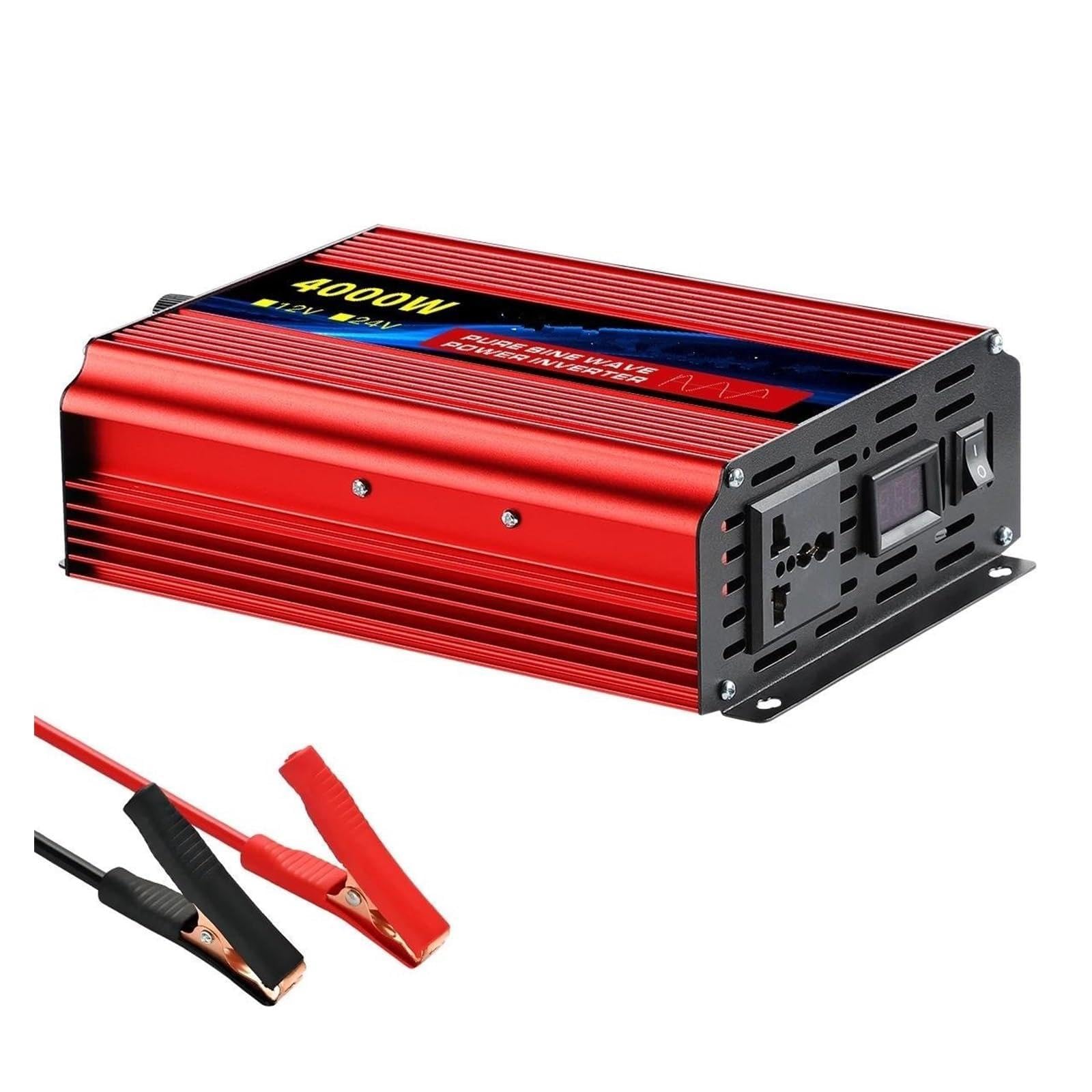 Convertidor Corriente Inversor De Onda Sinusoidal 12V A 220V 1600W 2500W 3500W 4500W Convertidor Voltaje CC A CA Fuente Alimentación para Minicoche Convertidor(4000W 220V)