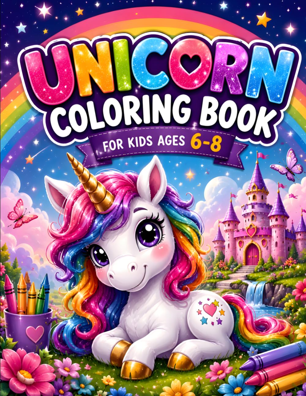 Unicorn Coloring Book for Kids Ages 6-8: Easy and Fun Unicorn Coloring Pages