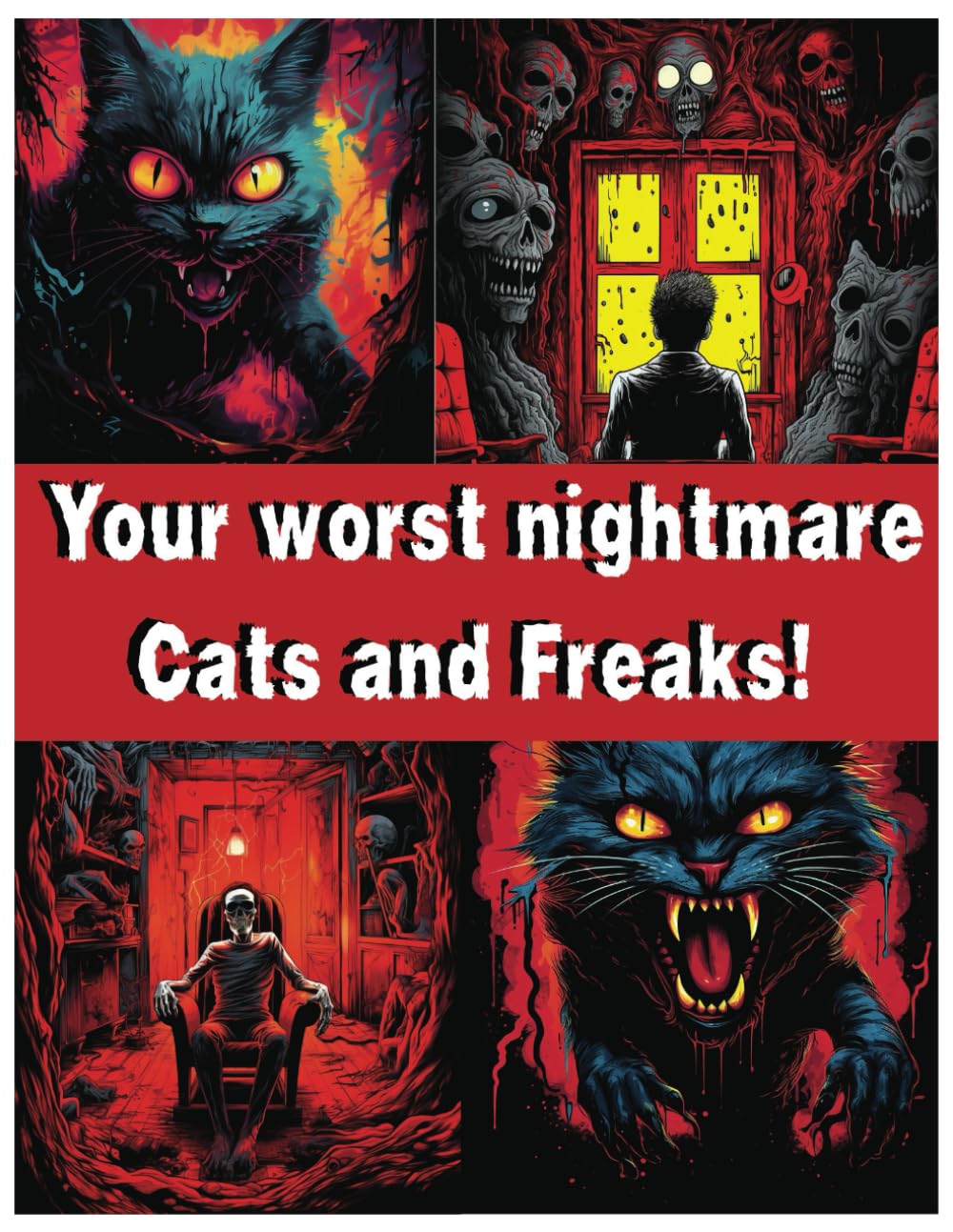 Your Worst Nightmare - Cats and Freaks: A different kind of coloring book for adults that has haunting detailed illustrations of people (most likely ... in one book. Relaxation and Stress Relief.