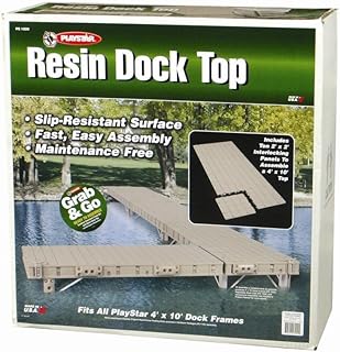 PlayStar Resin Dock Top for Use On Wood, Aluminum or Premium Frame Stationary, Roll in or Floating Docks
