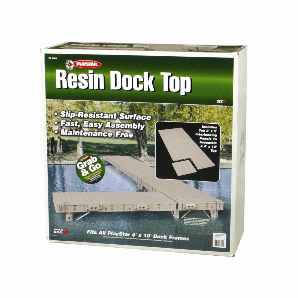 PlayStar Resin Dock Top for Use On Wood, Aluminum or Premium Frame Stationary, Roll in or Floating Docks
