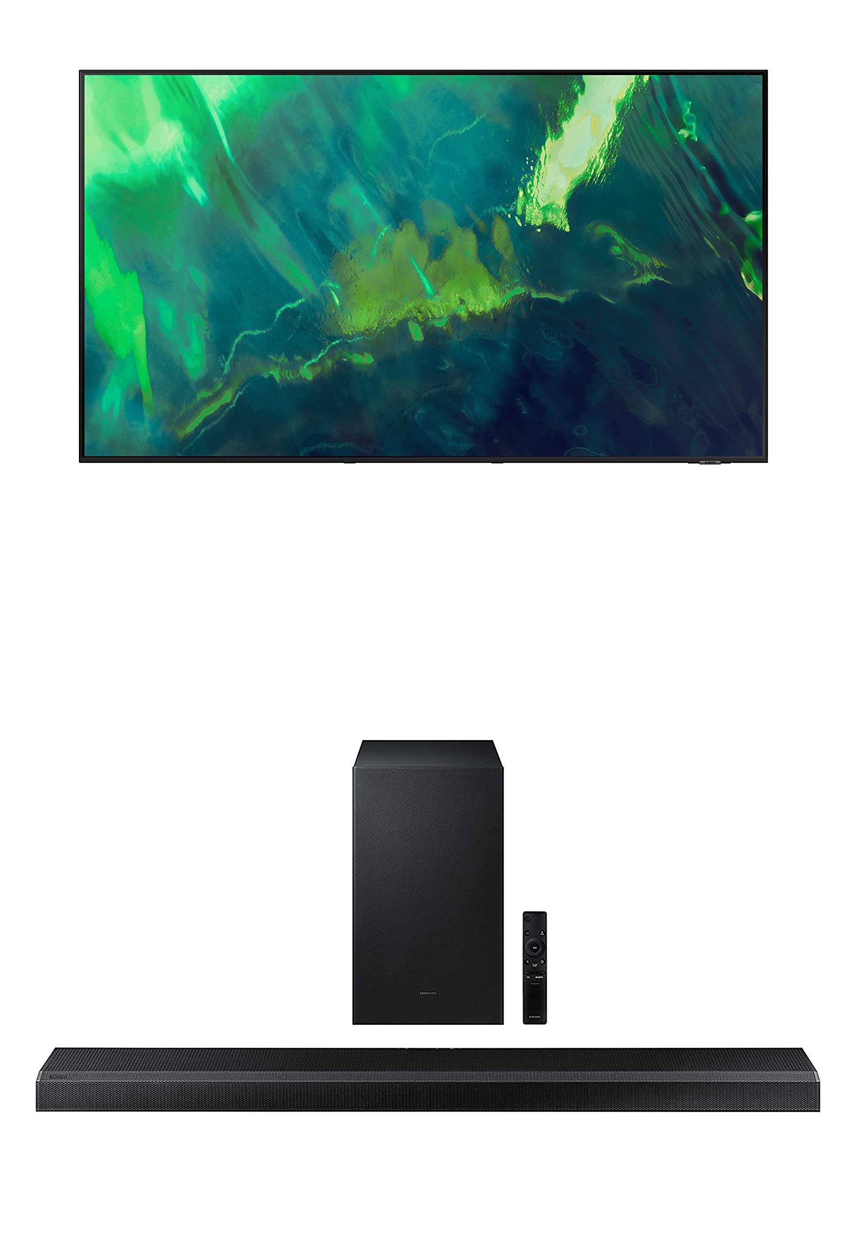 Samsung QN75Q70AA 75" Class UHD High Dynamic Range QLED 4K Smart TV with a Samsung HW-Q700A 3.1.2ch 