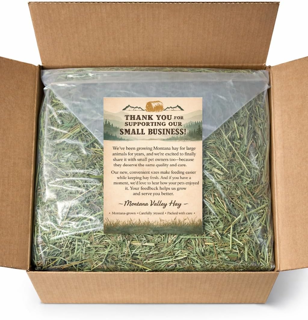 Timothy & Alfalfa Hay Blend for Rabbits, Guinea Pigs, Hamsters & Chinchillas – 60% Timothy 40% Alfalfa Small Animal Forage, Natural Fiber-Rich Hay for Daily Feeding-12 lb