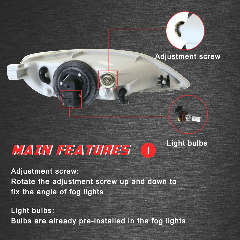 Amazon | 運転用フォグライトランプ 交換用 トヨタ カムリ 2002-2004