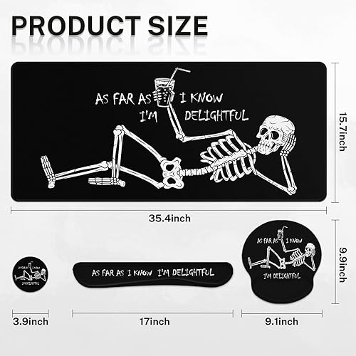 Miniatura 3 de Juego de alfombrillas para teclado y mouse 4 en 1, alfombrilla grande para mouse + reposamuñecas para teclado, reposamuñecas para mouse, juego de