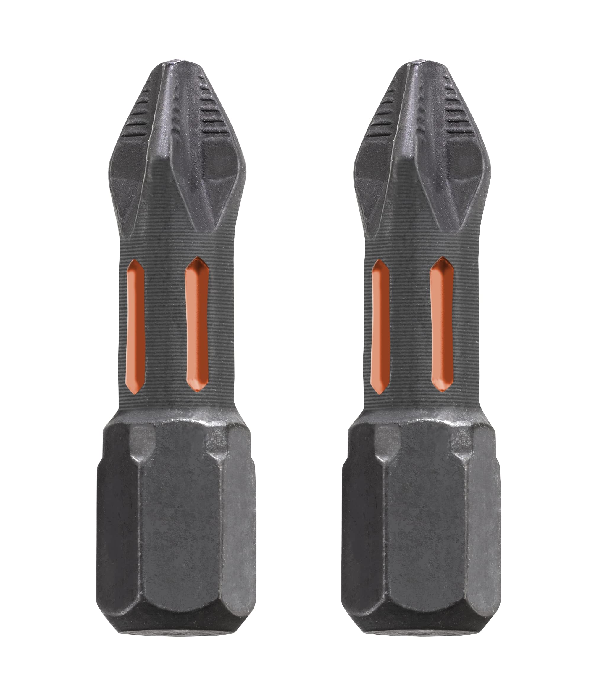 Kwb L: 25 Mm. 2 X 25Mm Ph2 Torsion Bits, Tq 60 Steel, Mega-Grip Ribs, Iso 1173 Drive C6.3
