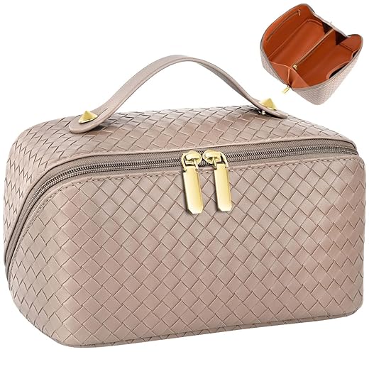 JUYANO Reise Kosmetiktasche Damen Tragbare Make Up Tasche PU Leder Kosmetiktasche klein Multifunktions Reise Kosmetiktasche Schminktasche für Damen