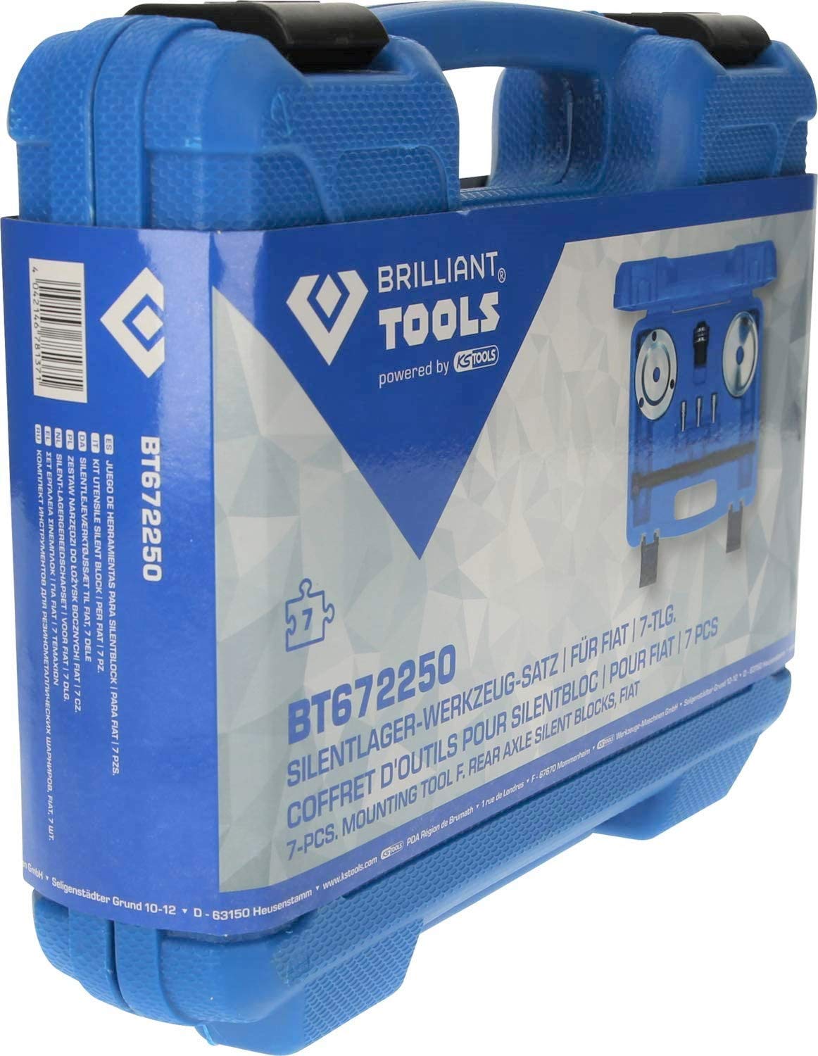 BRILLIANT TOOLS BT672250 Kit utensile silent block, per Fiat, 7 pz [Powered by KS TOOLS]